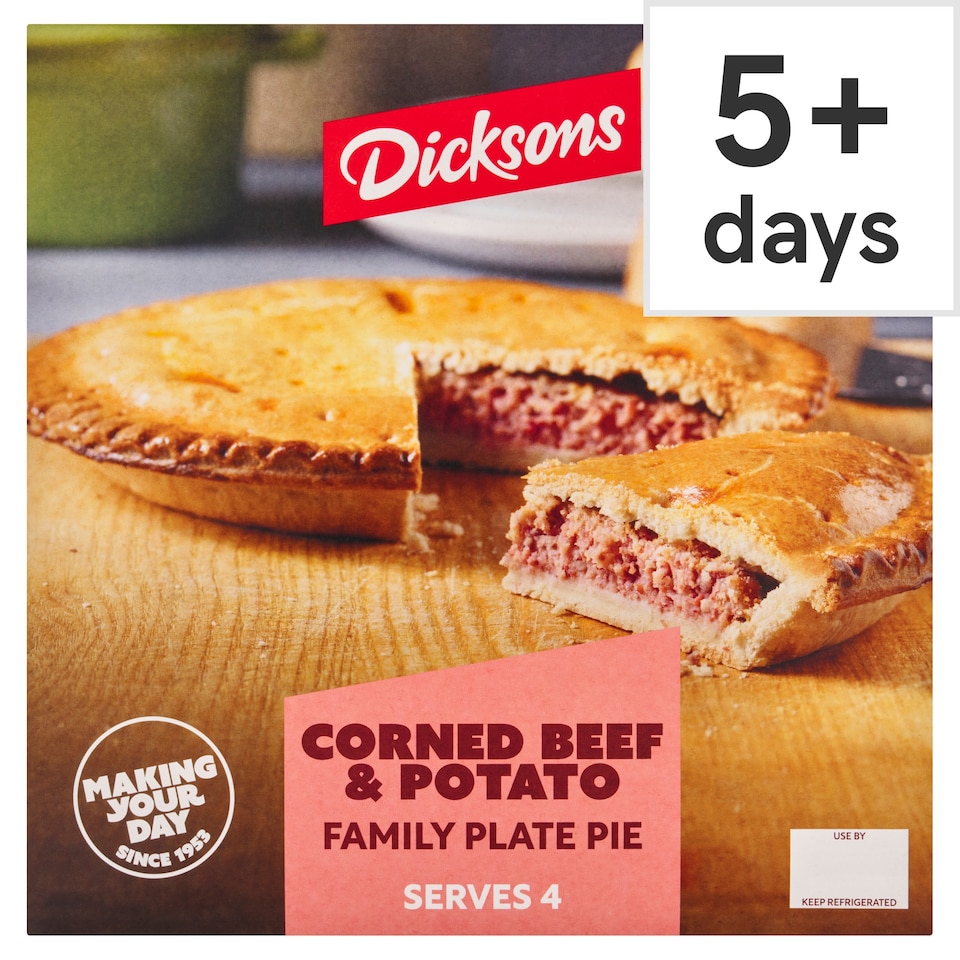 Dicksons Corned Beef and Potato Family Plate Pie 730g