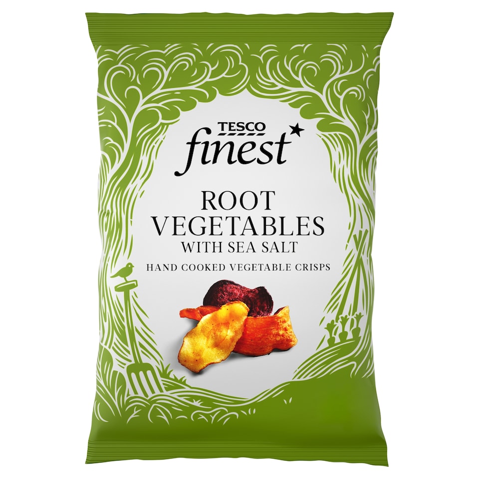 Tesco Finest Root Vegetable With Sea Salt Crisps 125G