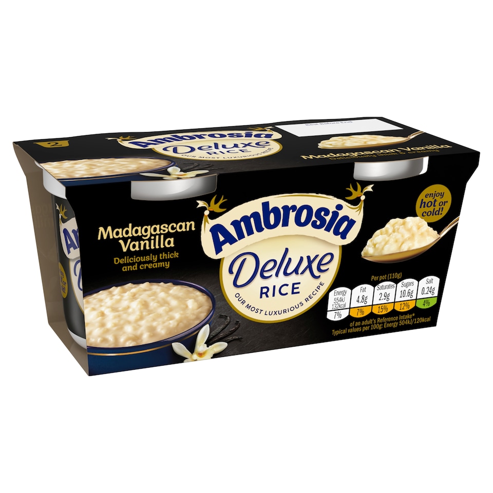 image 1 of Ambrosia Deluxe Rice Pudding - Madagascan Vanilla 2 x 110g