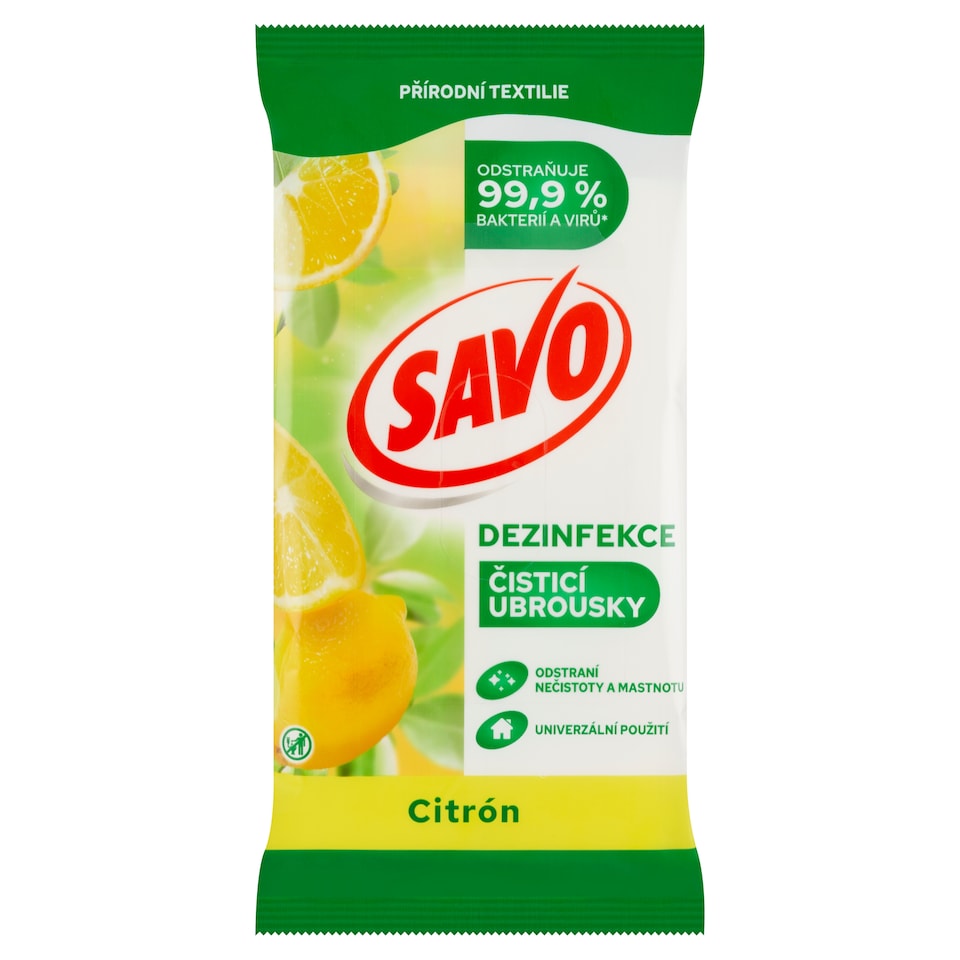 Obrázek 1 pro produkt Savo Citrón Dezinfekční čistící ubrousky 30 ks