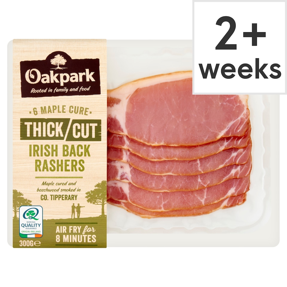 Oakpark 6 Maple Cure Thick Cut Irish Back Rashers 300g
