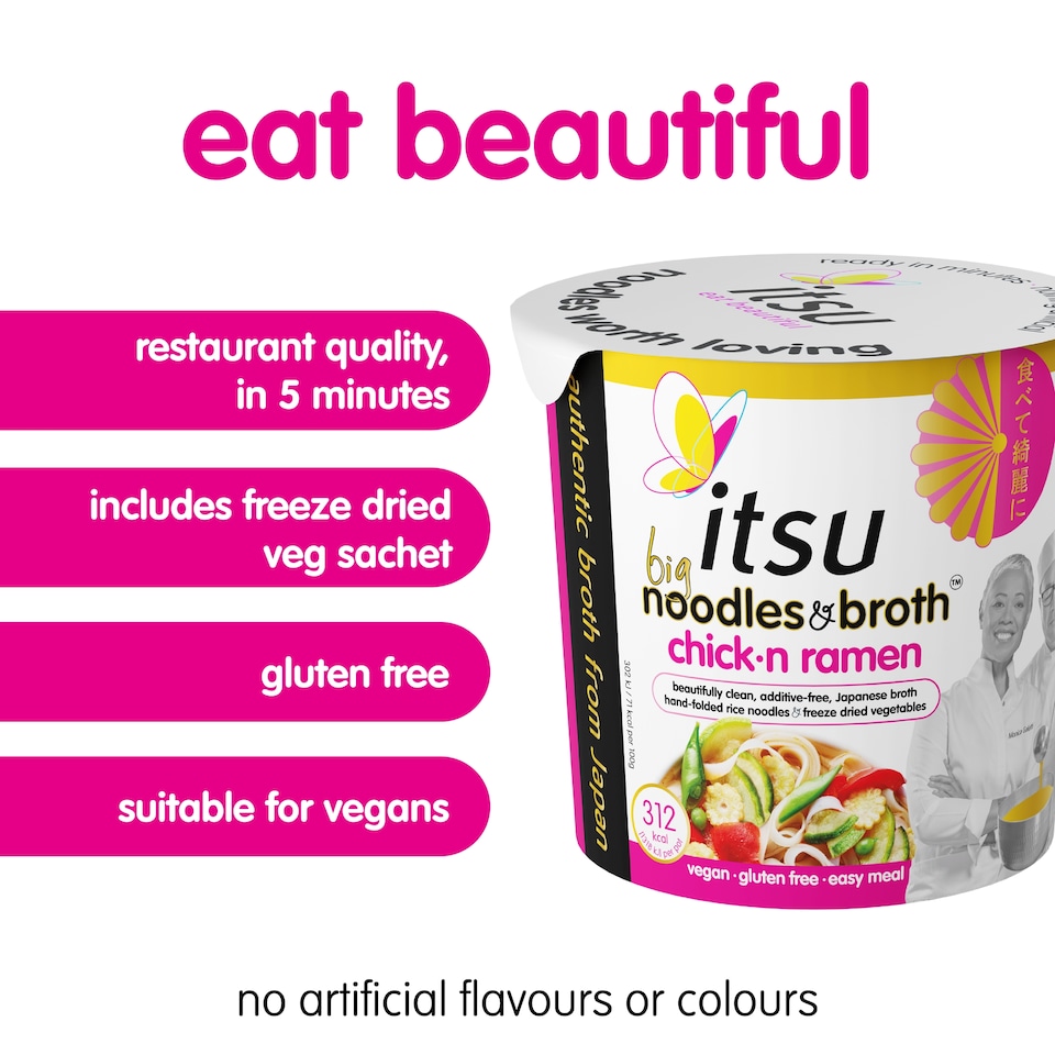 image 1 of itsu BIG chickn ramen instant noodles & broth pot 96g