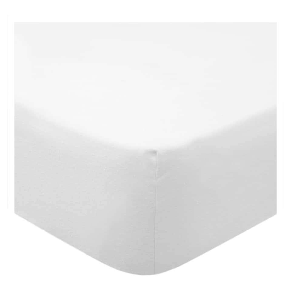 F&F Home Bedding Brushed Fitted Sheet White Double