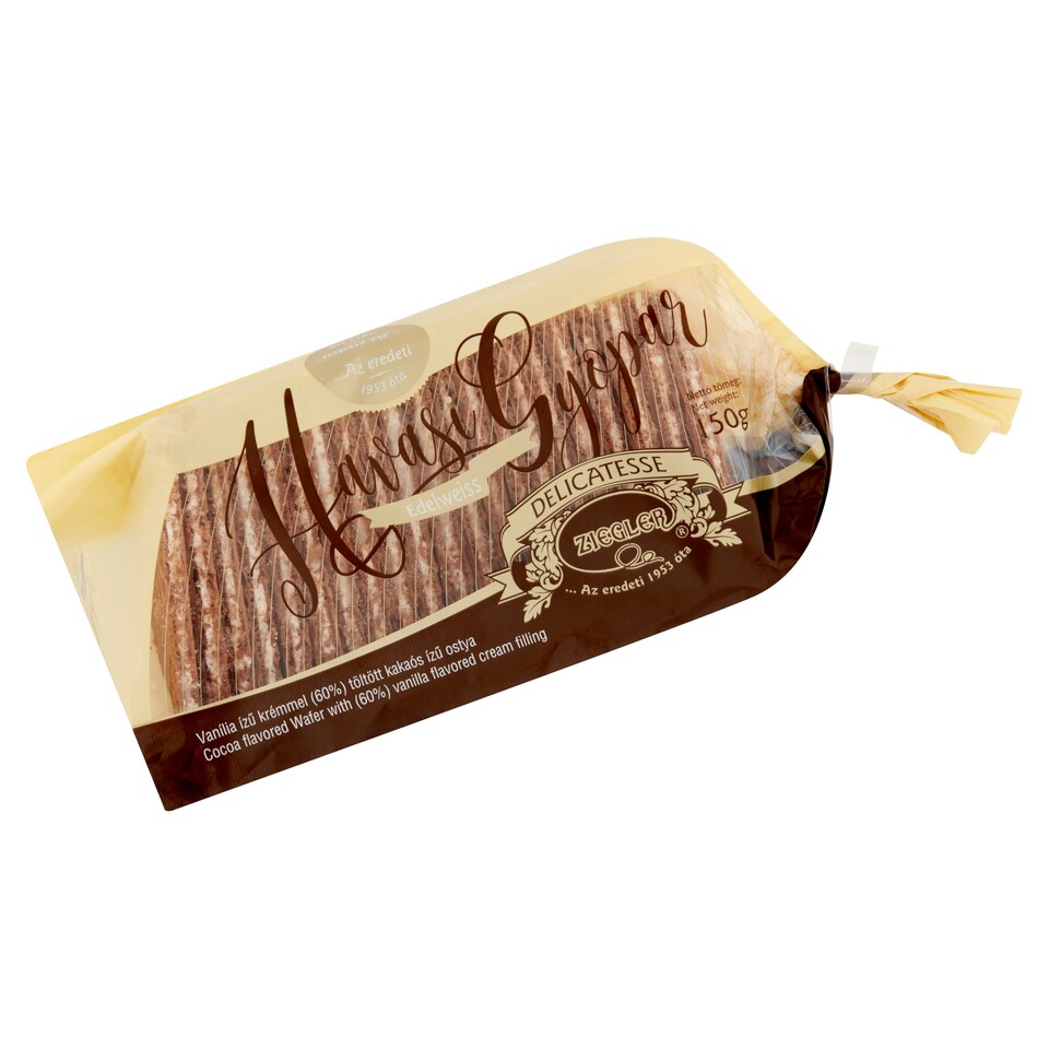 Ziegler Edelweiss Cocoa Flavored Wafer with Vanilla Flavored Cream Filling 150 g