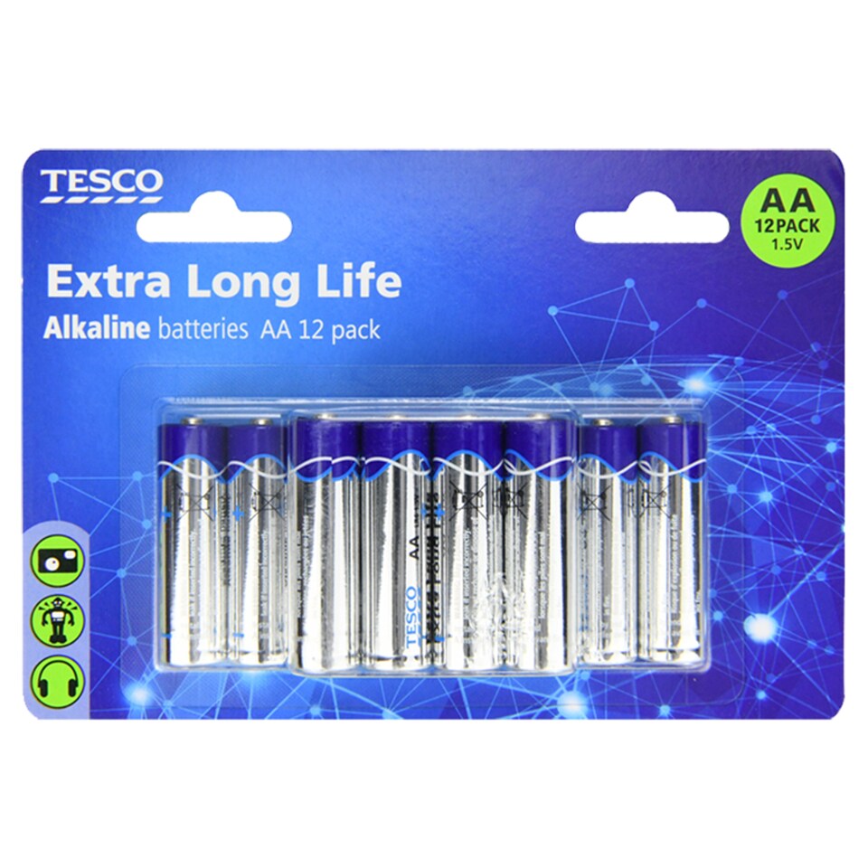 Tesco Extra Long Life AA 12 Pack