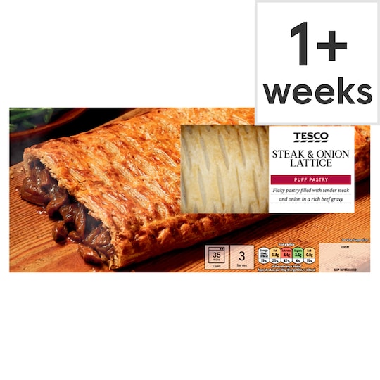Tesco Steak & Onion Lattice Bar 500G Tesco Groceries