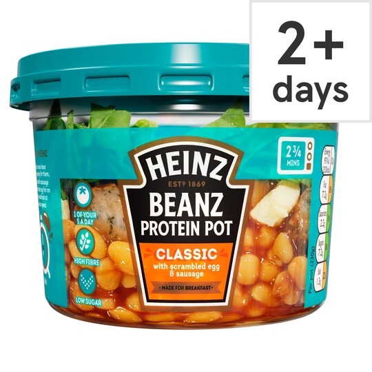 Heinz Baked Beans Protein Pot Scrambled Egg & Sausage 230G Tesco