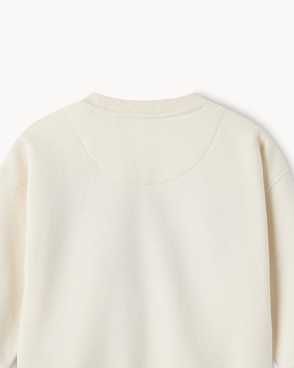 image 1 of F&F Girls Cotton Rich Halloween Pumpkin Sweatshirt in Cream
