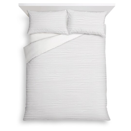 Tesco White Crinkle Duvet Set Double Tesco Groceries