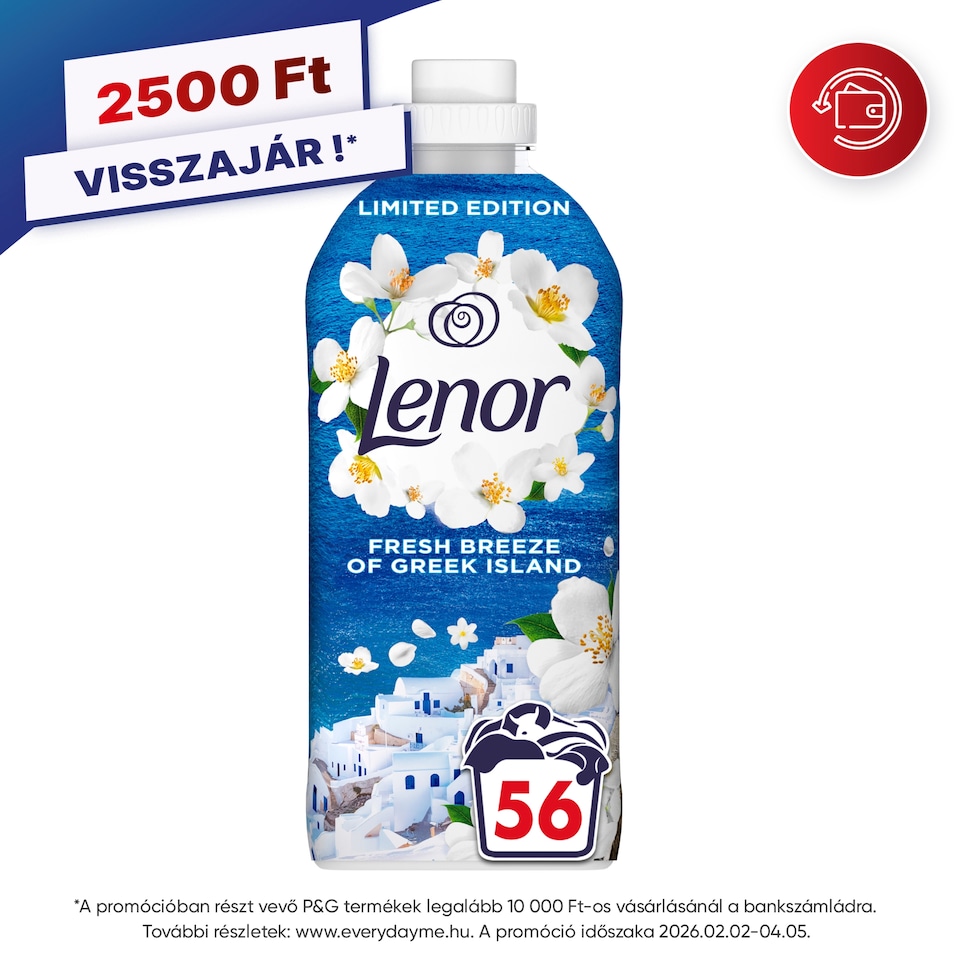 image 1 of Lenor Fabric Conditioner 56 Washes, Fresh Breeze Of Greek Island