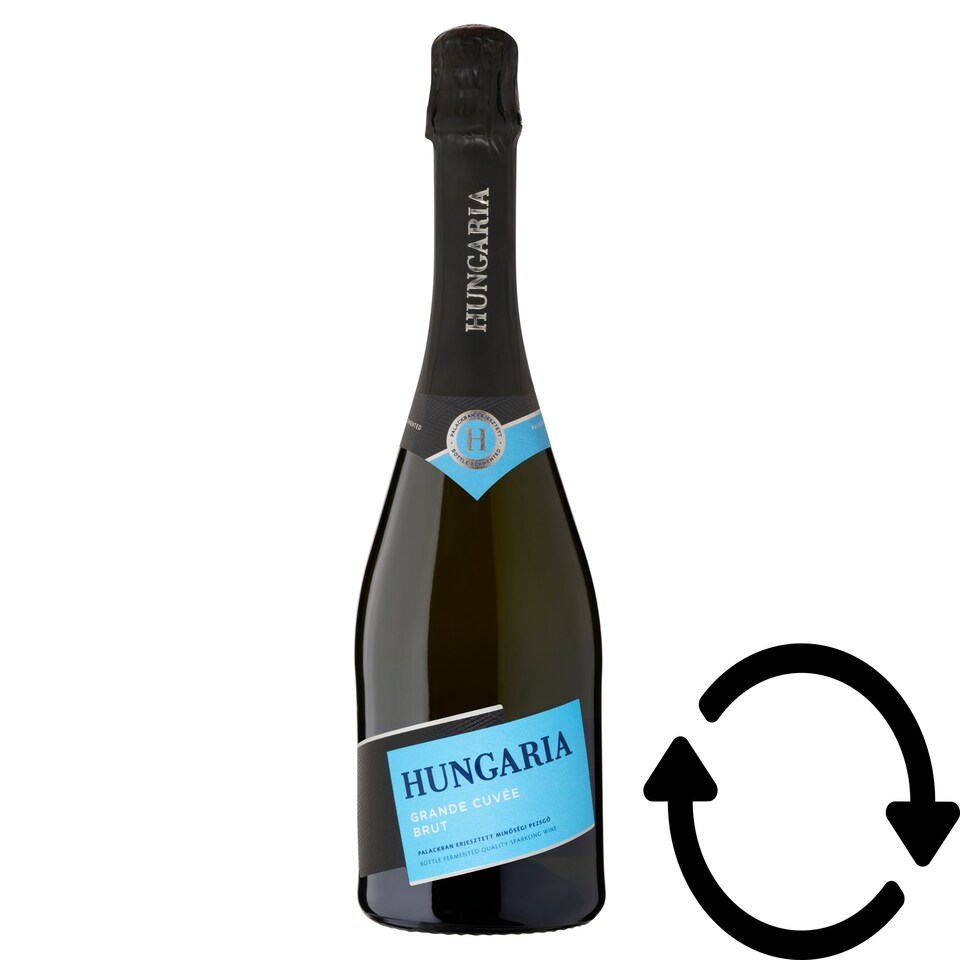 Hungaria Grande Cuvée Brut palackban erjesztett fehér minőségi pezsgő 12% 0,75 l