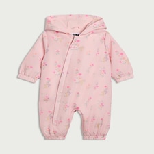 F&F Baby Floral Print Shower Resistant Puddlesuit in Pink