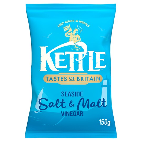 Kettle Chips Seaside Salt & Malt Vinegar 150G Tesco Groceries