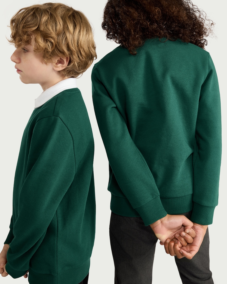 image 1 of F&F School Unisex 2-Pack Cotton Rich Sweatshirts in Green