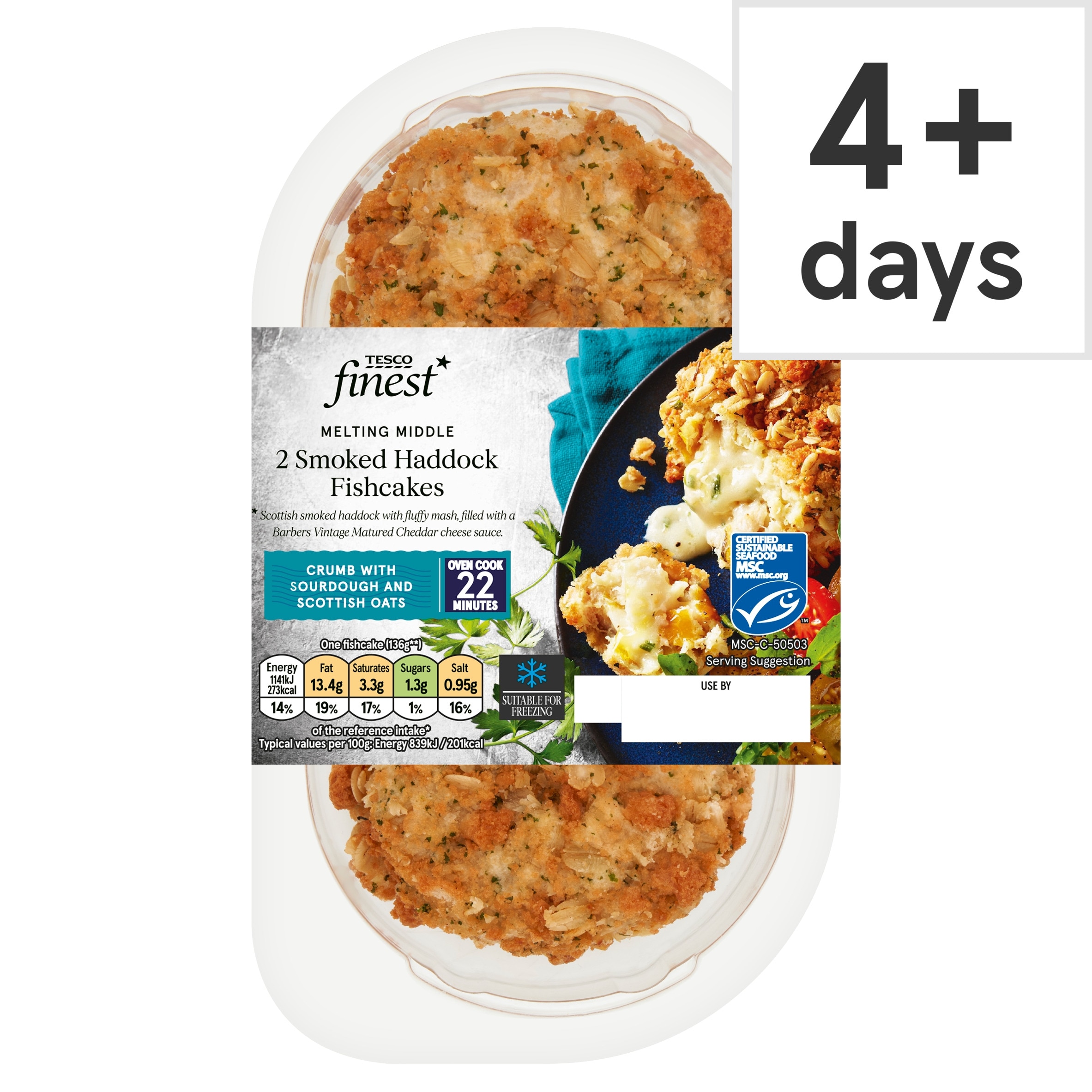 Tesco Finest 2 Smoked Haddock Fishcakes 290G