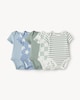 image 1 of F&F 5-Pack Pure Cotton Printed Short Sleeved Bodysuits in Blue