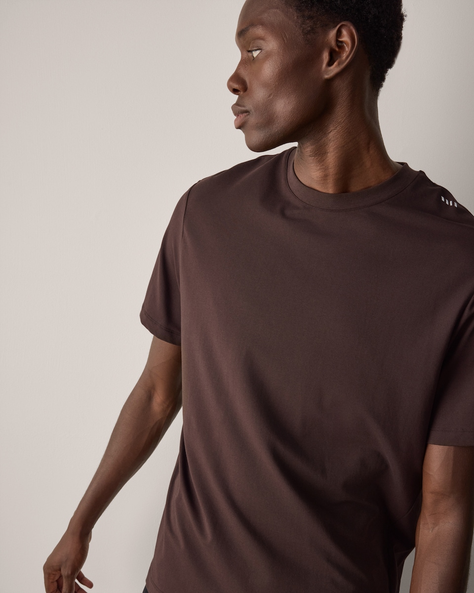 image 1 of F&F Active ULTRARUN Cotton Rich T-Shirt in Brown