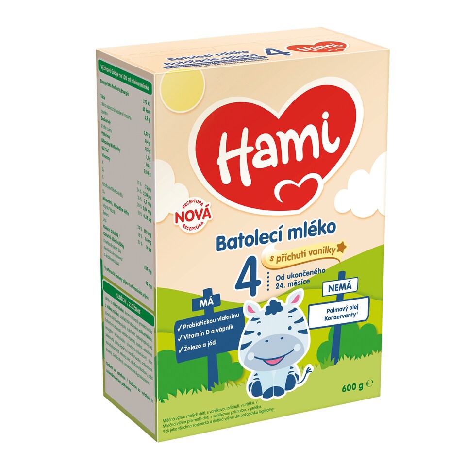 obrázok 1 z HAMI 4 batoľacie mlieko s príchuťou vanilky 600g