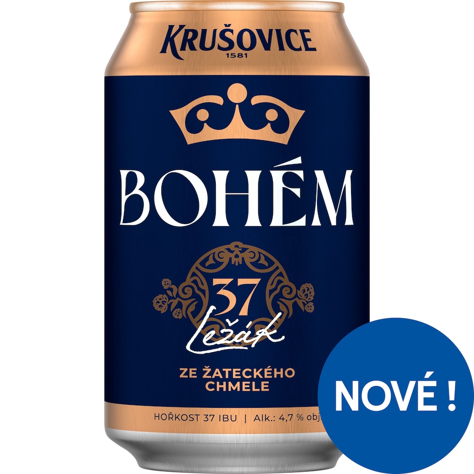 Obrázek 1 pro produkt Krušovice Bohém pivo ležák světlý 0,33l