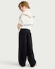 image 3 of F&F Boys Cotton Rich Wide Leg Joggers in Black