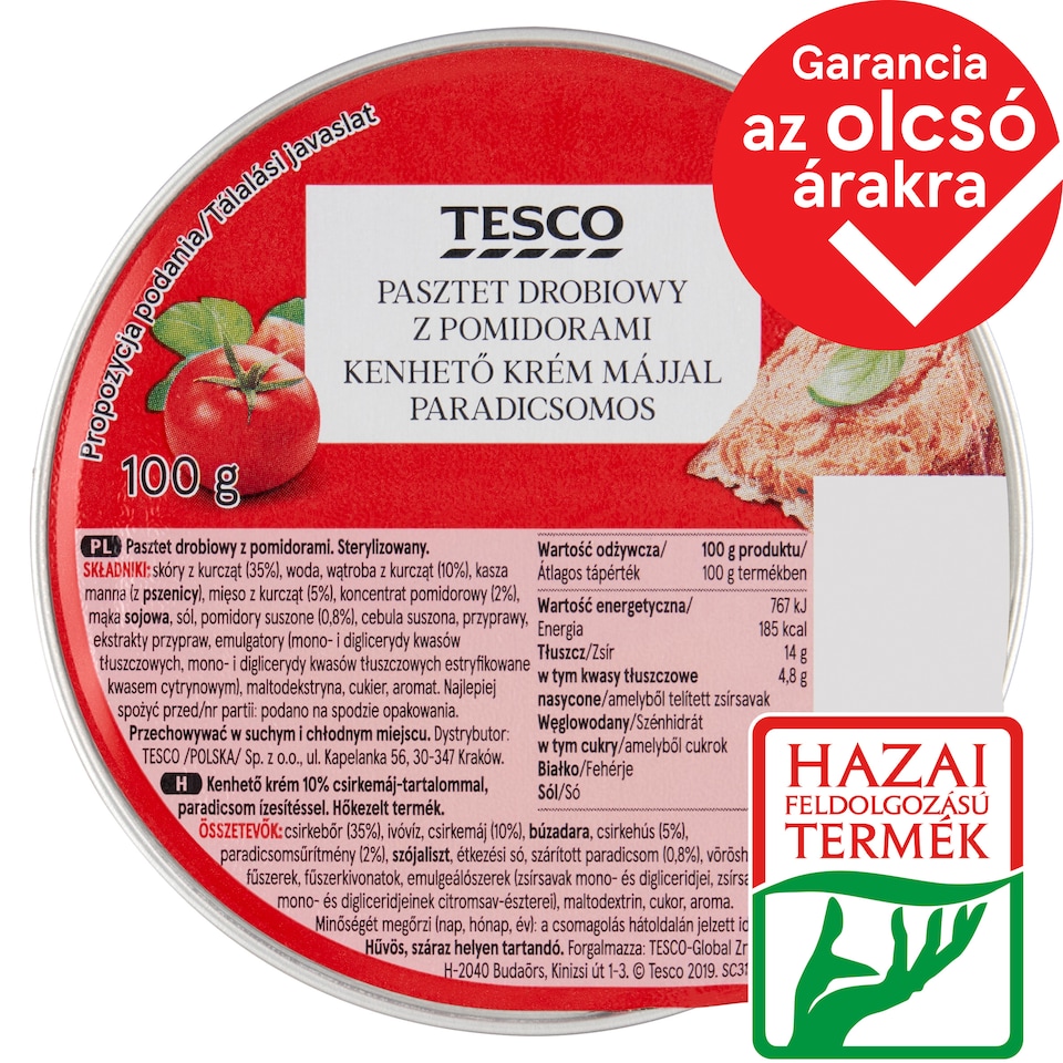 Tesco Tomato Flavored Spread with Liver 100 g