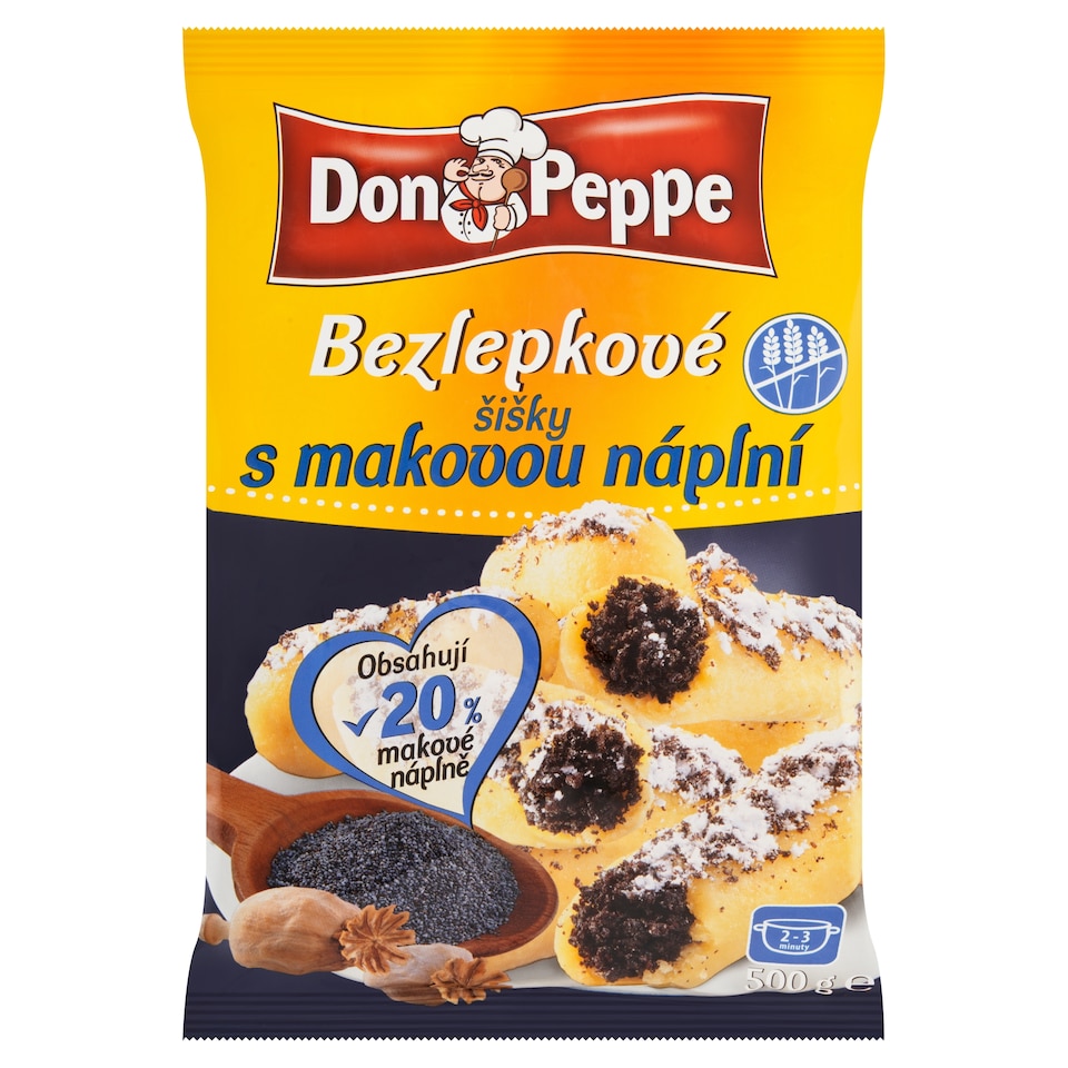 Obrázek 1 pro produkt Don Peppe Bezlepkové šišky s makovou náplní 500g