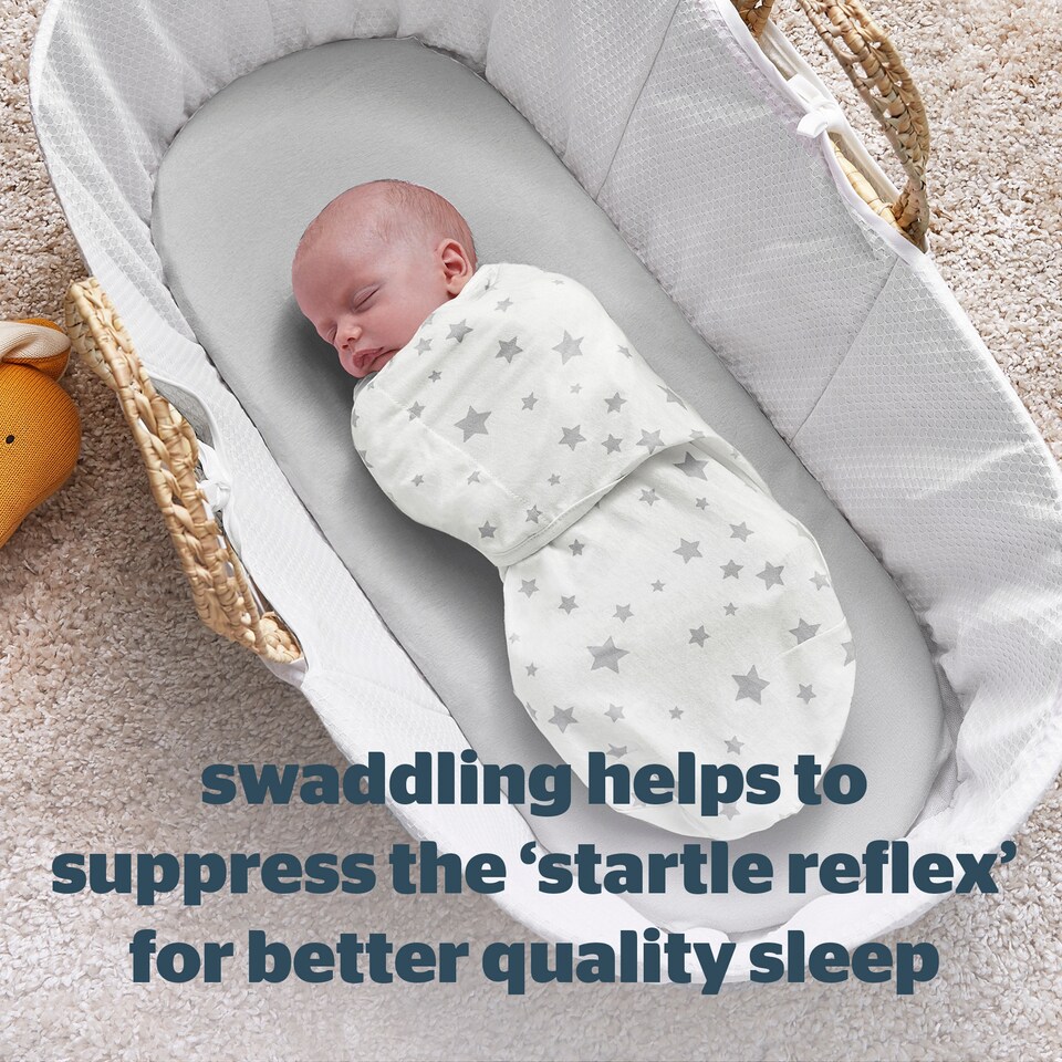image 1 of Silent Night Swaddle Wraps 0-3 Month Grey 3 Pack
