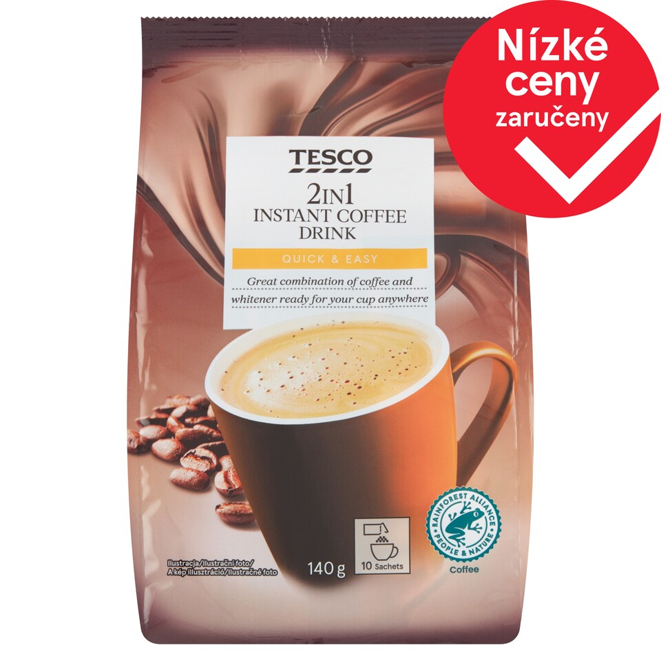 Tesco 2in1 instantní kávový nápoj v prášku 10 x 14g (140g)