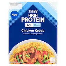 Tesco High Protein pečené kúsky kuracích pŕs s varenou ryžou a pečenou zeleninou 400 g