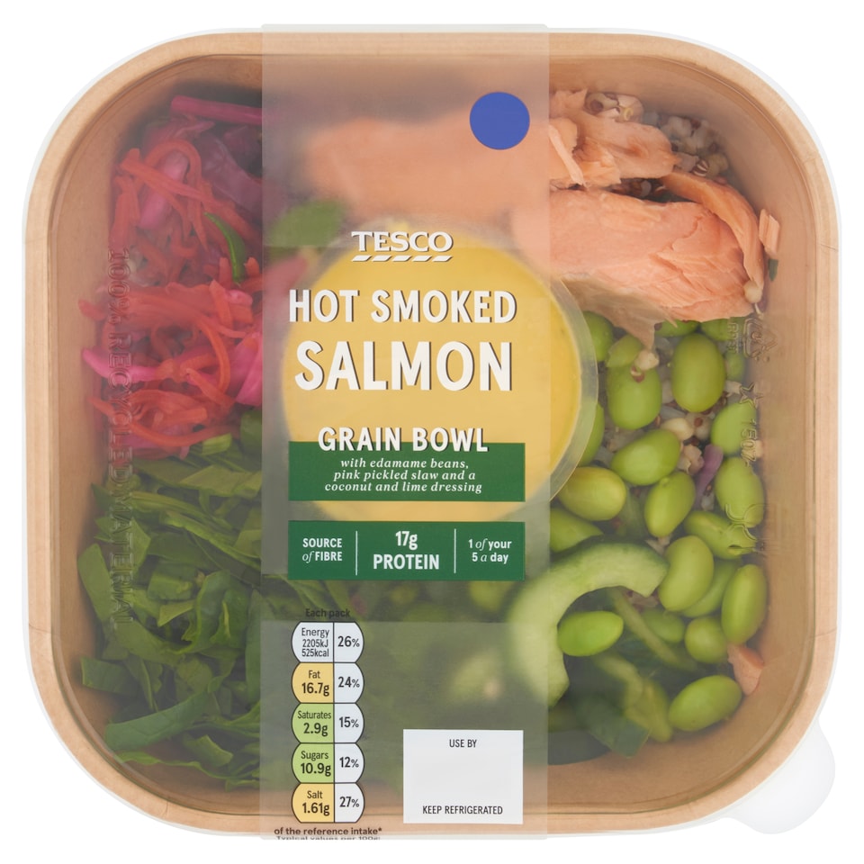Tesco Hot Smoked Salmon Grain Bowl 395g