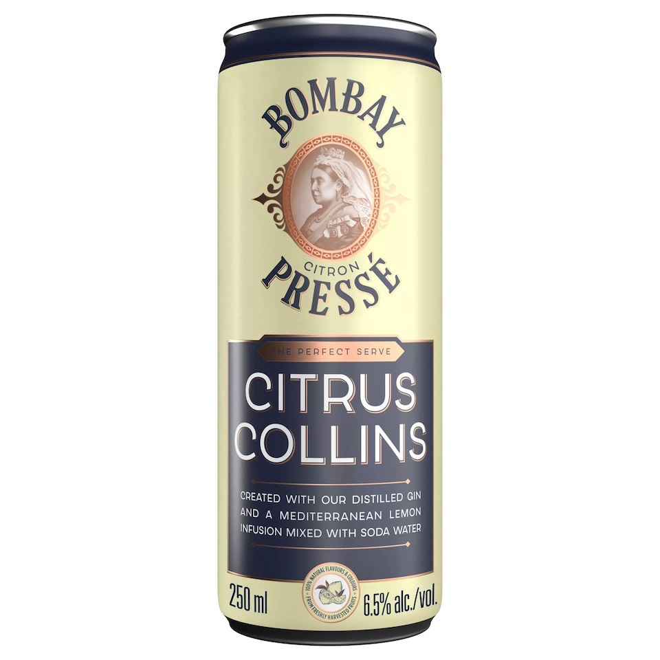 image 1 of Bombay Presse Citrus Collins Lemon Gin Cocktail 250Ml