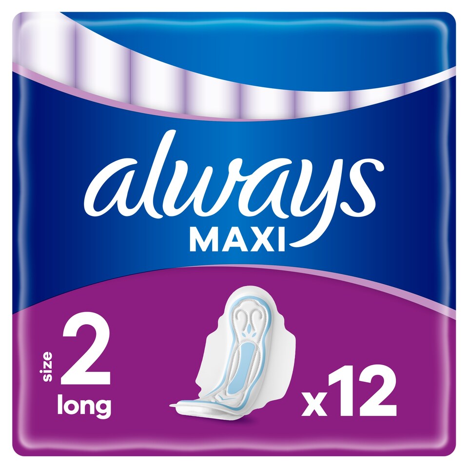 image 1 of Always Maxi Size 2 Long With Wings 12 Pack