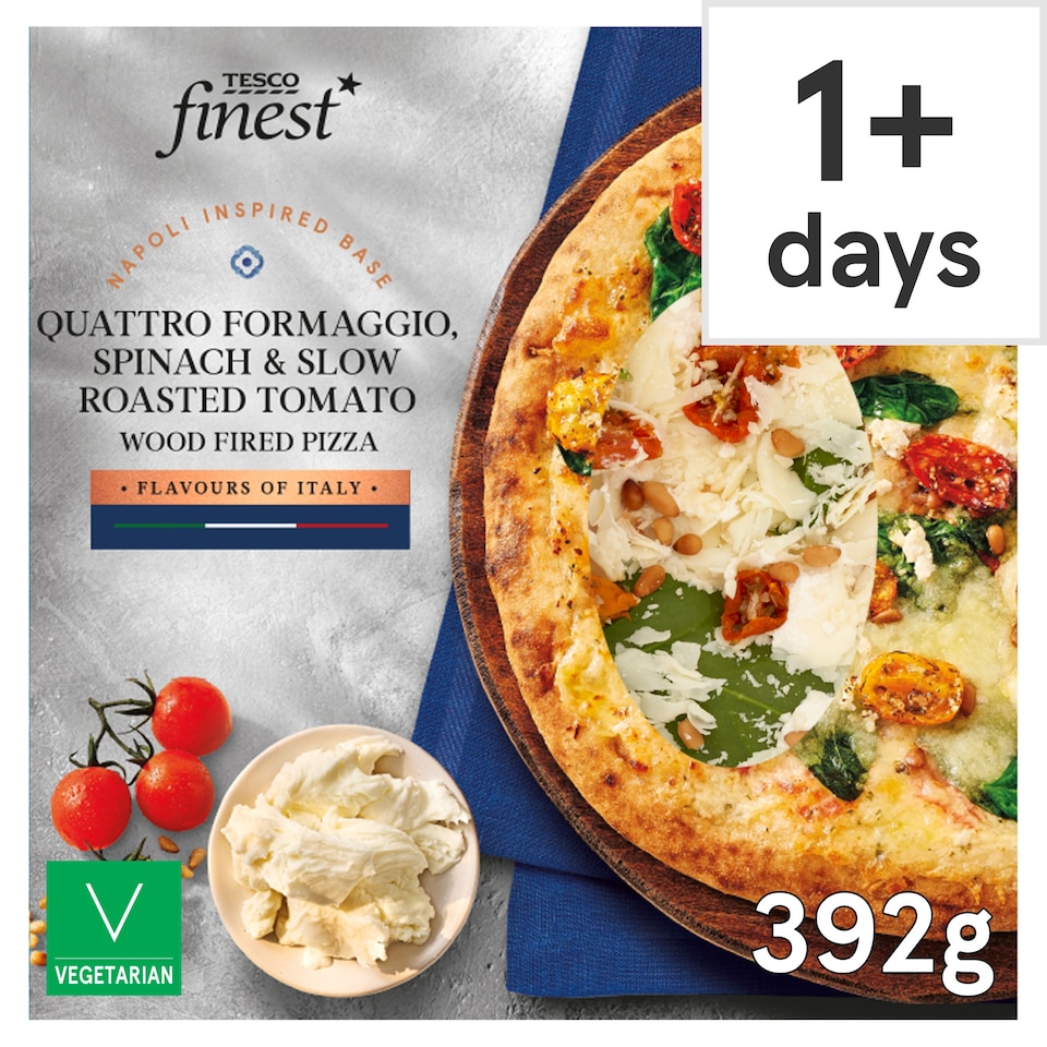 image 1 of Finest Quattro Formaggi, spinach & slow roasted tomato pizza 