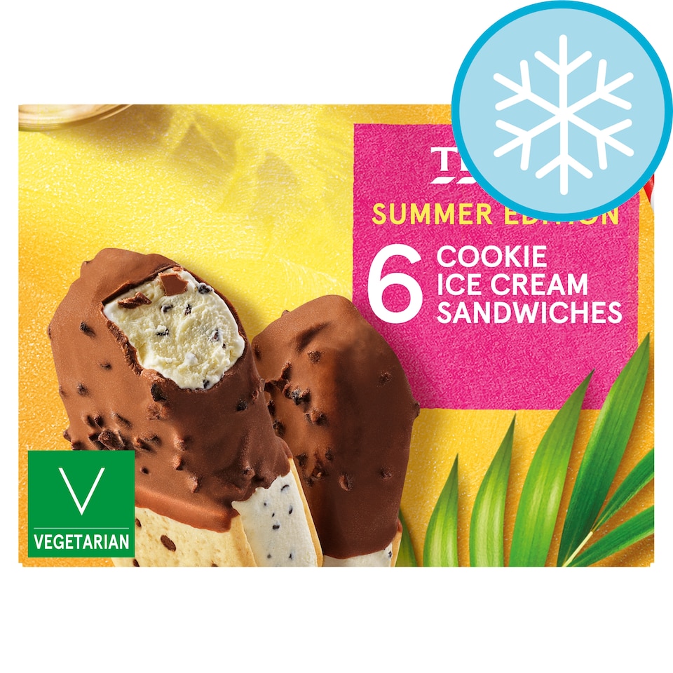 Tesco Cookies and Cream Ice Cream Sandwich 510ml (6x85ml)