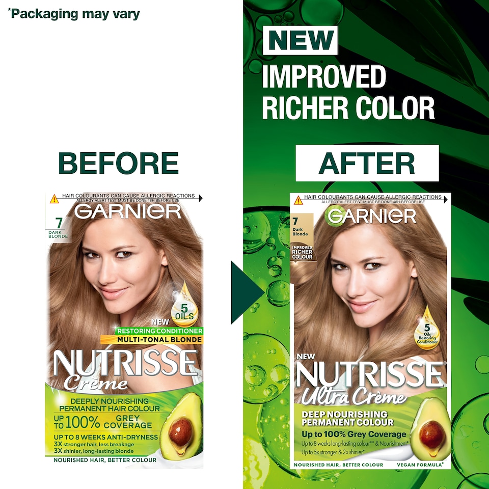 image 1 of Garnier Nutrisse Creme Permanent Hair Colour - 7 Dark Blonde