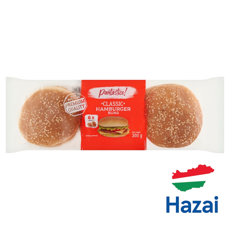Pantastico! Classic szezámmaggal szórt hamburgerzsemle 6 db 300 g