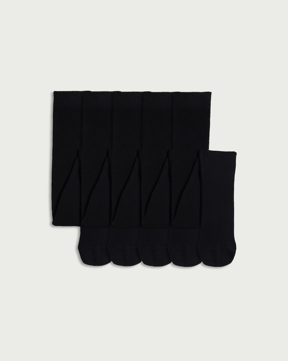 F&F Girls 5-Pack Cotton Rich Tights in Black