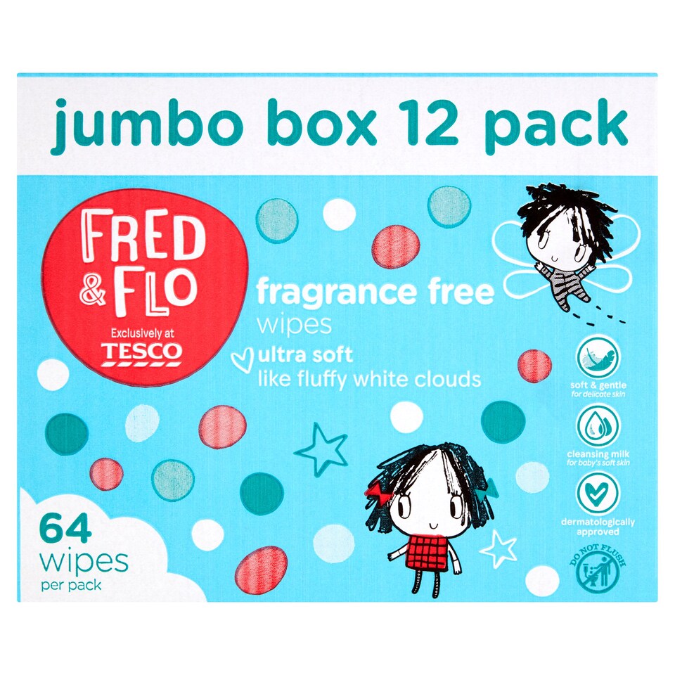 fred-and-flo-fragrance-free-wipes-12x64-box-tesco-groceries