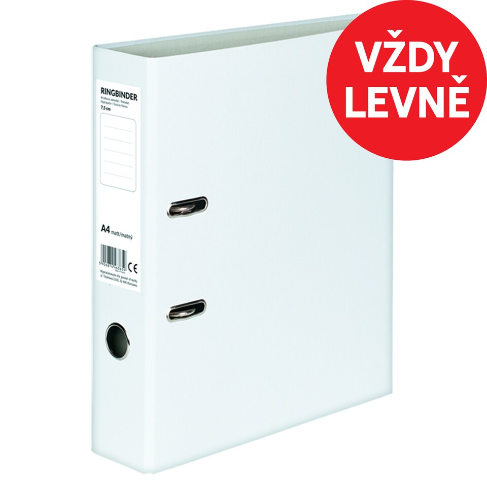 Ringbinder A4 Matt White 7.5 cm