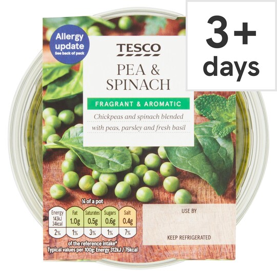 Tesco Pea & Spinach Dip 182G Tesco Groceries
