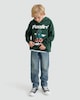 image 1 of F&F Boys Cotton Rich Feelin' Festive Christmas Hoodie in Green