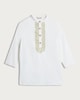 image 4 of F&F Boys Cotton Blend Embroidered Kurta in Cream