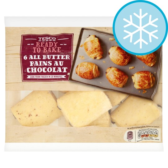 TESCO 6 ALL BUTTER PAIN AU CHOCOLATE 360G