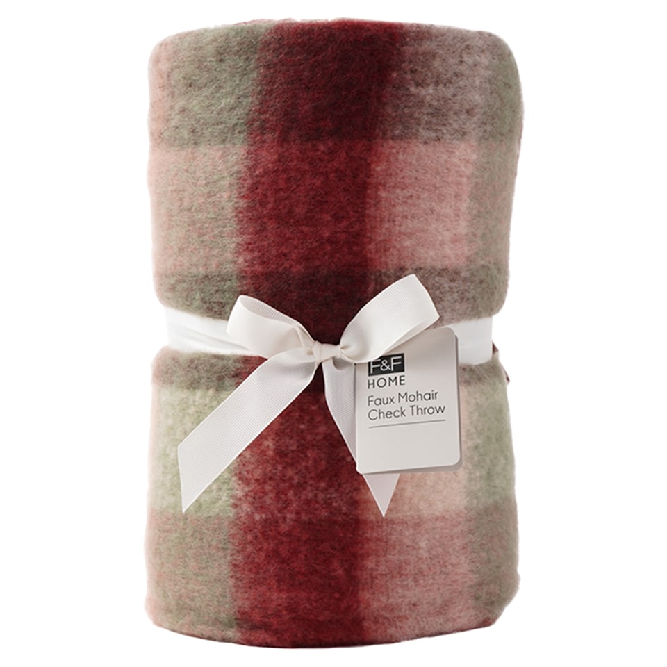 F&F Home Tartan Faux Mohair Check prikrývka 130 x 170 cm