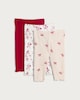 image 1 of F&F Baby 3-Pack Cotton Rich Floral and Bow Print Leggings in Red
