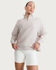 image 3 of F&F Active AFTERCLASS Textured Striped Half Zip Sweatshirt in Neutral