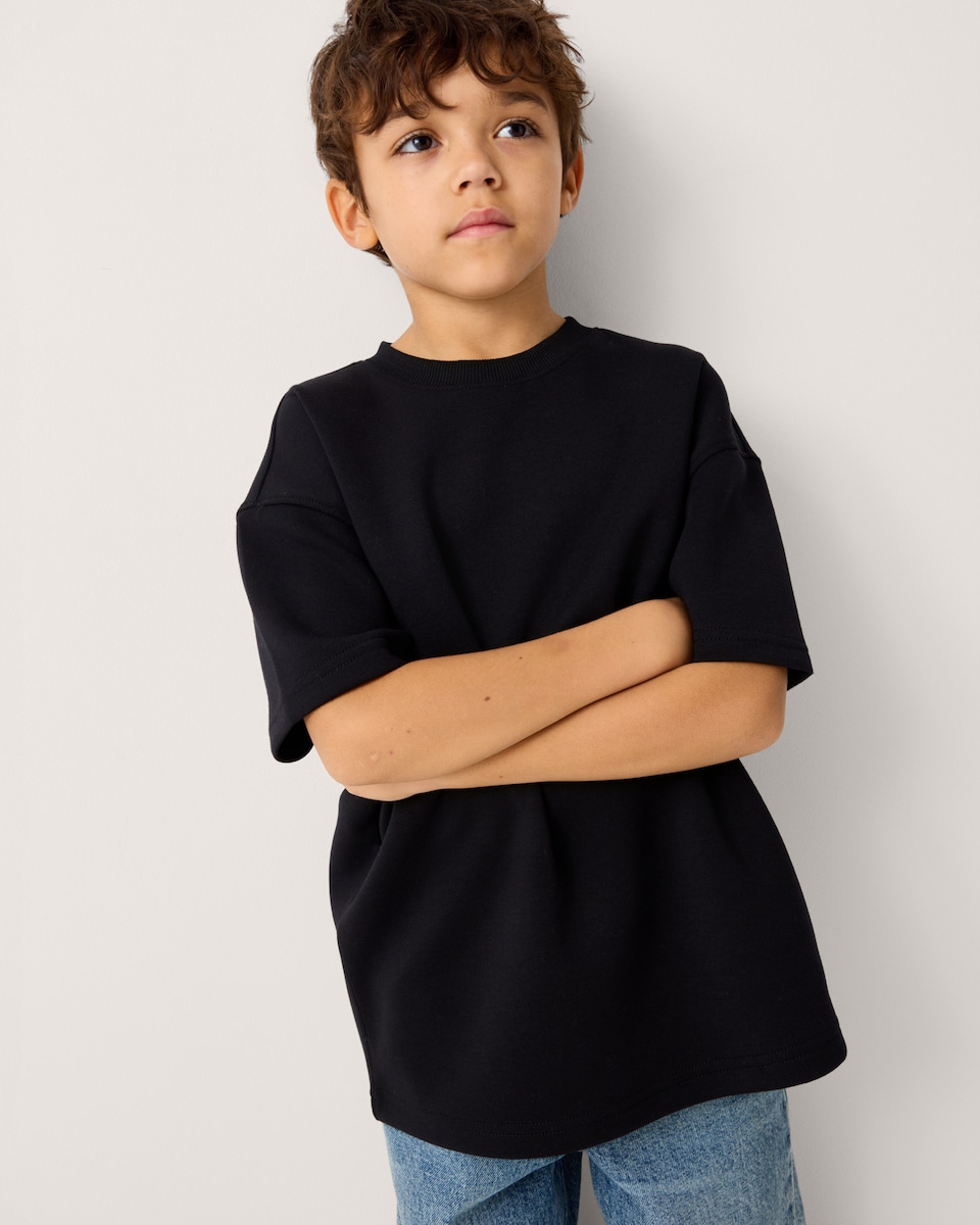 image 1 of F&F Boys Oversized T-Shirt in Black