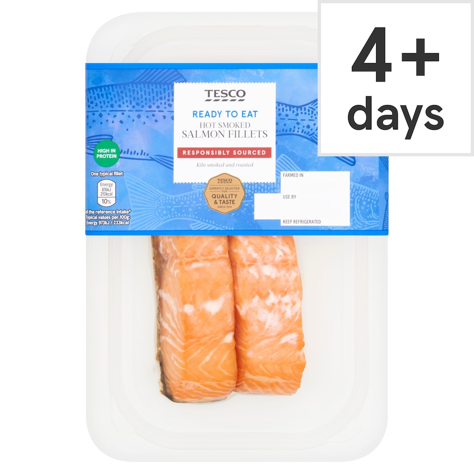Tesco Hot Smoked Salmon Fillets 180G