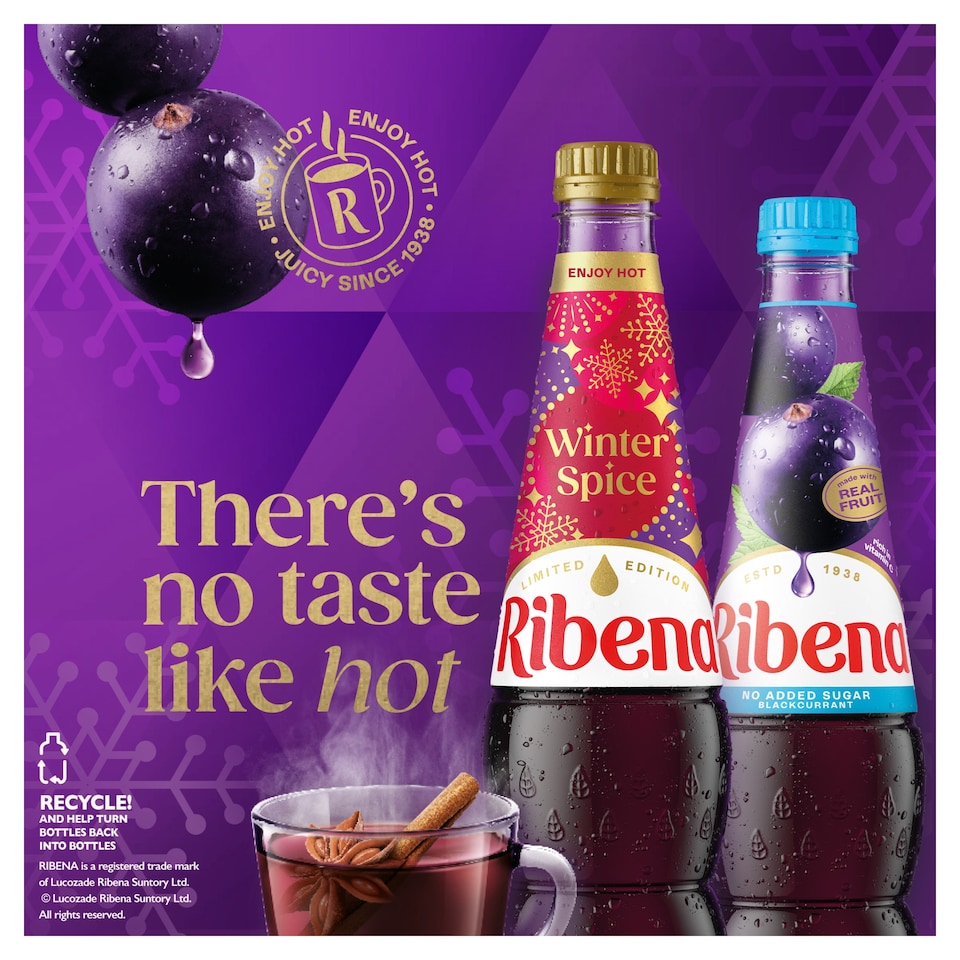 image 1 of Ribena No Added Sugar Squash - Winter Spice 850ml