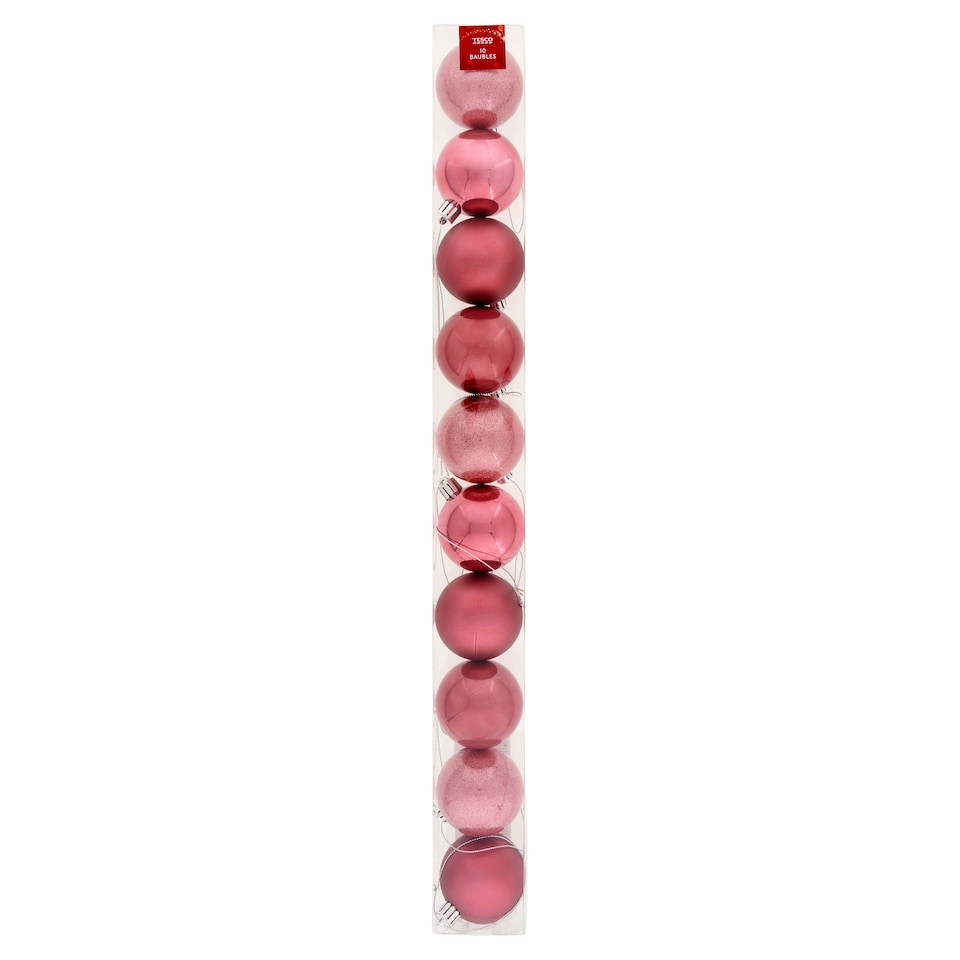 Tesco Pink Baubles 6 cm 10 pcs